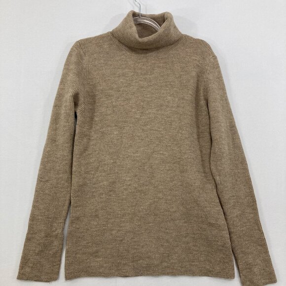 New Easel Medium Light Brown Turtle Neck Cozy Long Sleeve Neutral Sweater - Picture 1 of 11